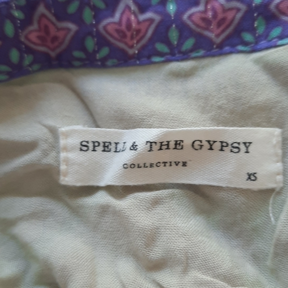 Spell & The Gypsy Poinciana Blouse Lilac Purple Lurex Boho XS - Picture 10 of 14